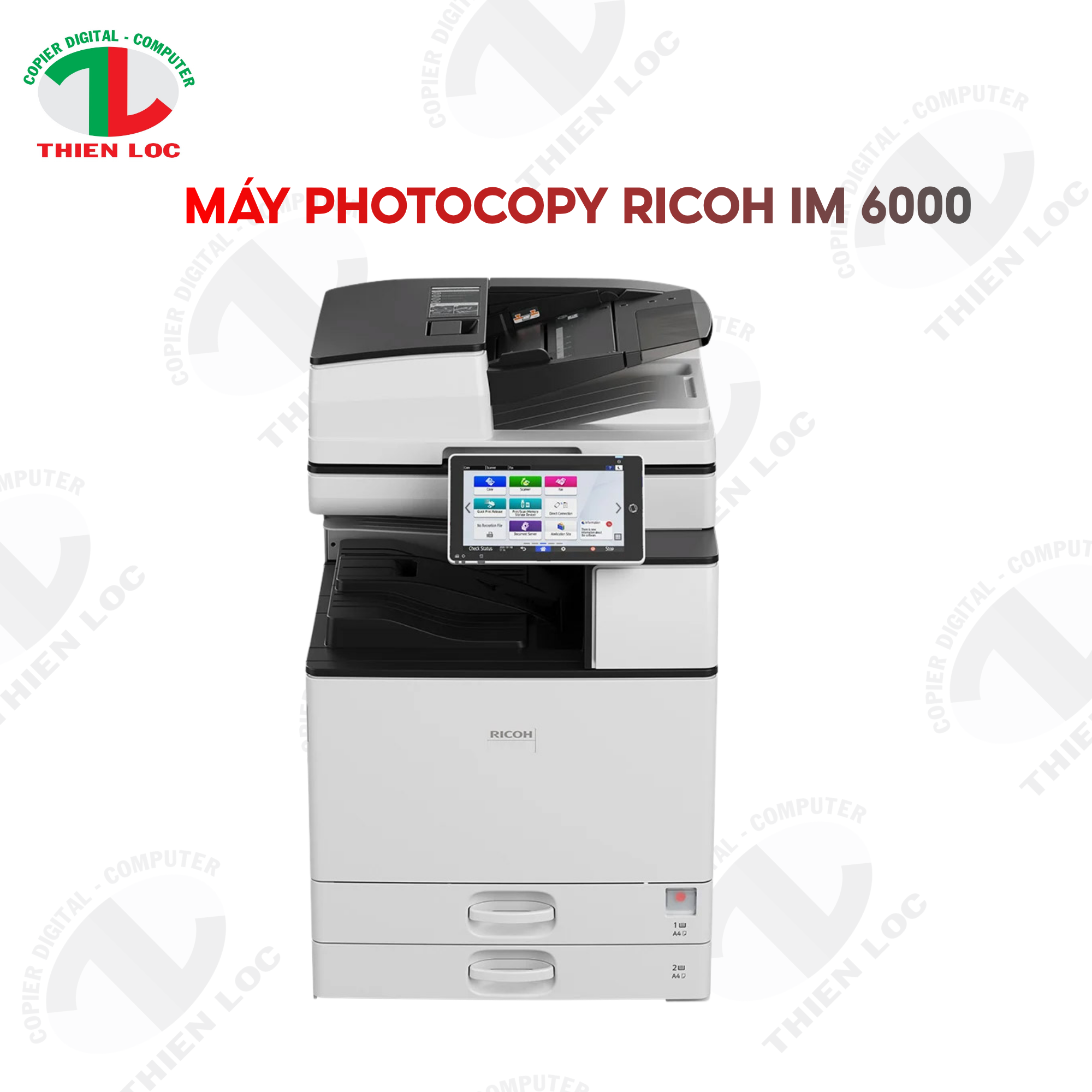 Máy photocopy Ricoh IM 6000 (A3/A4/ In/ Copy/ Scan/ Đảo mặt/ ADF/ USB/ LAN)