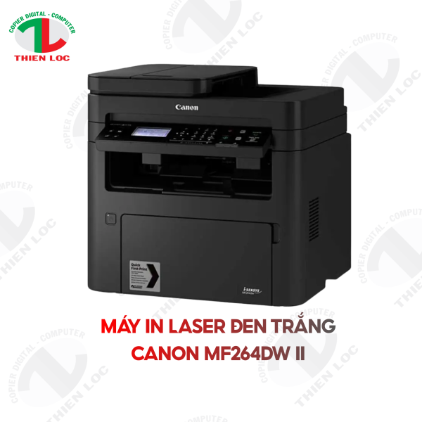MÁY IN LASER ĐEN TRẮNG CANON MF264DW II (A4/A5/ IN/ COPY/ SCAN/ ĐẢO MẶT/ ADF/ USB/ LAN/ WIFI)