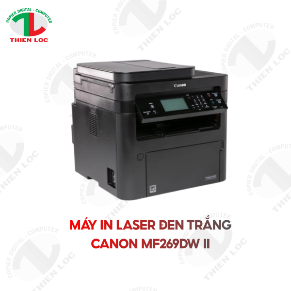 MÁY IN LASER ĐEN TRẮNG CANON MF269DW II (A4/A5/ IN/ COPY/ SCAN/ FAX/ ĐẢO MẶT/ ADF/ USB/ LAN/ WIFI
